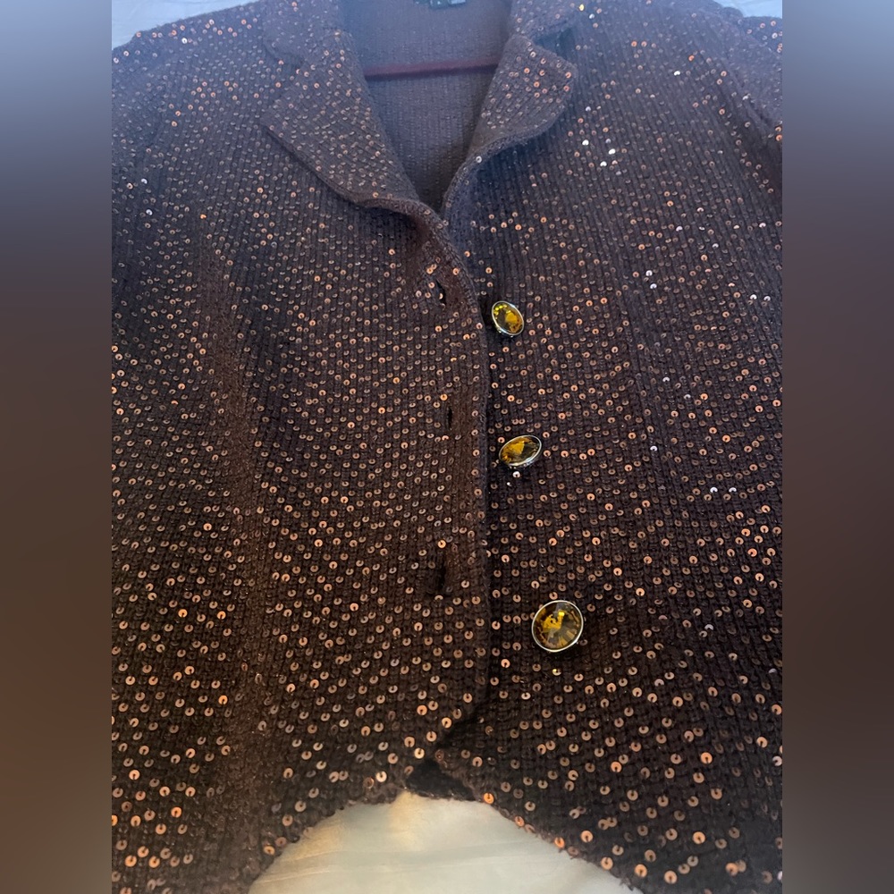 ECI Brown sequined sweater